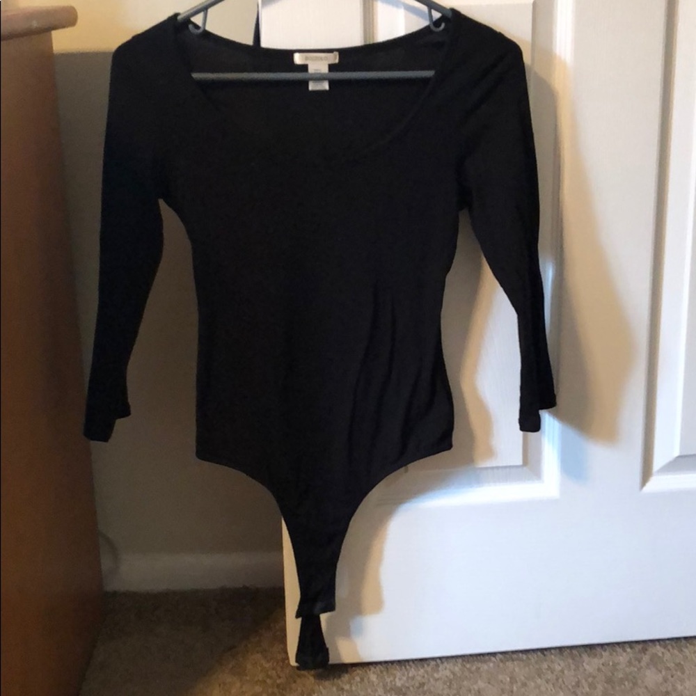 Basic 3/4 sleeve black body suit